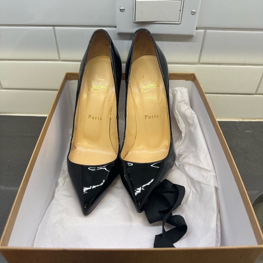 Christian Louboutin Black Heels with Red Soles - Picture 4 of 6